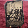 Lot 152 - Single Tintype Photograph, Group Of Twelve People, Maybe Students, Five Girls, Seven Boys (Take #2 - Cut On Top Left, Bottom Right Corners)