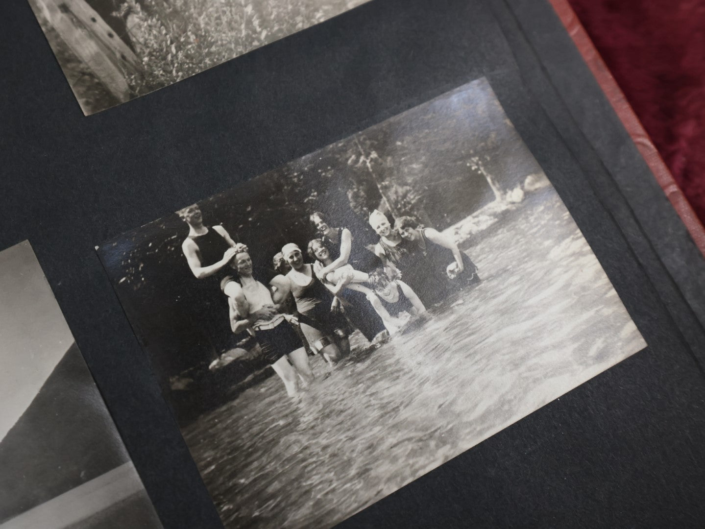 Lot 007 - Important Circa 1900-1920 Photo Album With Battleships, Ocean Liners, Yachts, Pitbulls, Cats, Auto-Racing, West Point, Travel Destinations, Sideshow Bear, Dozens Of Photos, Good Condition, Well Documented