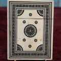 Lot 014 - Vintage Micro Mosaic Carved Bone Card Holder Case, Likely Middle Eastern, Various Losses & Wear