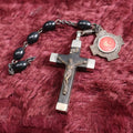 Lot 028 - Antique German-Made Crucifix With Third Class Relic Of Saint Francis Of Assisi, "Polvere Della Tomba Di S. Francesco Assisi," Dust From The Tomb Of Saint Francis