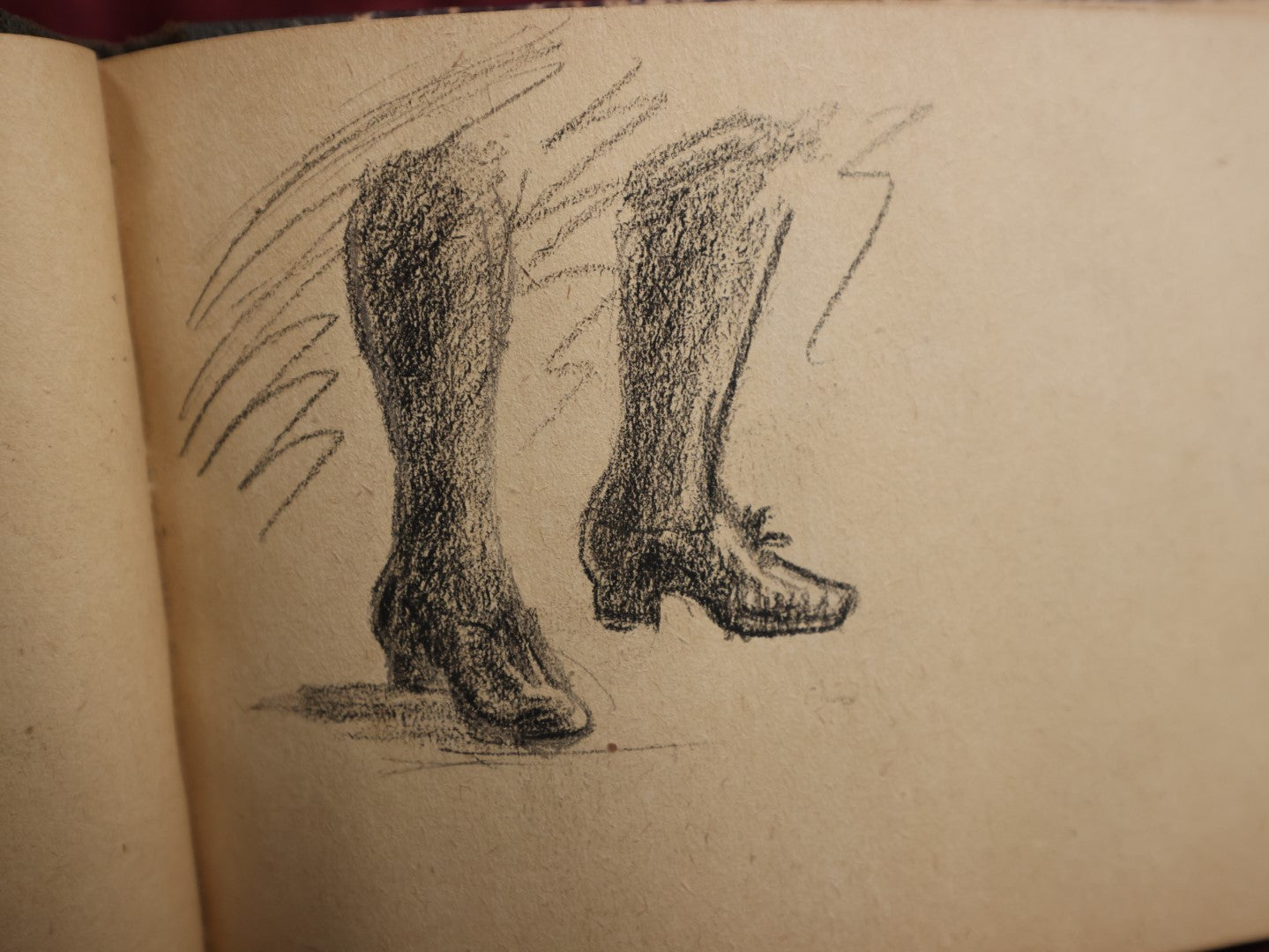 Lot 058 - Antique Circa 1884 Sketchbook Signed Jean L., Featuring Numerous Pensive Sketches Of People, Landscapes, And More