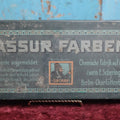 Lot 079 - Antique German Paint Tin, "Asur Farben," Assur Colors, See Translation In Description