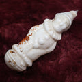 Lot 093 - Unusual Antique Milk Glass Clown, Similar To Punch Of Punch And Judy, Round Bottom Roly Poly Toy, Paint Lost