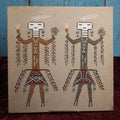 Lot 095 - Vintage Navajo Sand Painting Titled "Relater To The Earth And The Spirit," Attributed To J.Y. Watchman, Sheep Springs, New Mexico, Information On Back