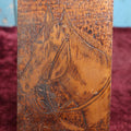 Lot 104 - Antique Pyrography Flemish Art Horse Plaque Wall Hanger, Small