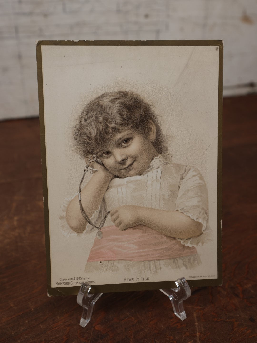 Lot 175 - Pair Of Antique Trade Cards Advertising Rumford Chemical Works, 1884, Depicting Little Girl, Horsford's Baking Powder