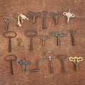 Lot 091 - Grouping Of Eighteen Various Antique Clock And Other Keys, Brass, Iron, And More