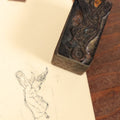 Lot 106 - Single Antique Print Block Letterpress, Winged Angel Advertising