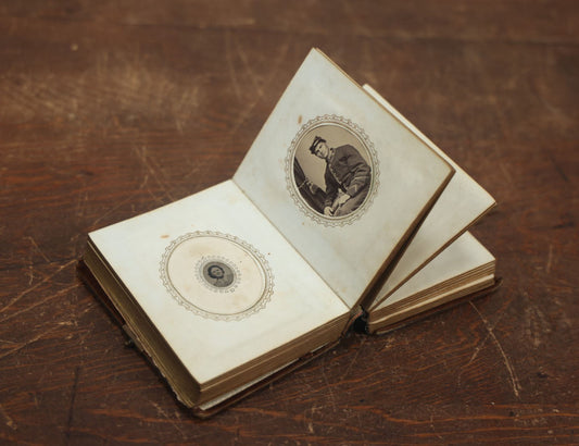Lot 025 - Antique Victorian Photo Album Of Julia E. Kelso, Loaded With 27 Tintypes And 19 C.D.V. Images, Including Soldier, Gem Tintypes