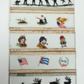 Lot 026 - Grouping Of Five Antique Hand Painted Magic Lantern Slides Including American Flag, Spanish American War Related, Admiral Dewey, Characters, And Silhouettes, Circa 1900