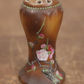 Lot 069 - Vintage Porcelain Art Nouveau Hat Pin Holder With Hand Painted Flowers, Stems, Likely Japanese, Nippon
