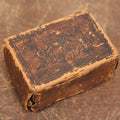 Lot 079 - Antique Hand Tooled Leather Sewing Box With Contents, Belonged To Grandmother, Note Wear To Box