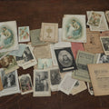 Lot 094 - Grouping Of 25+ Antique French Religious Booklets, Prayer Cards, And Memorial Cards, About Saints And More, Some Hand Colored