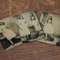 Lot 096 - Grouping Of Three Antique Tintypes Depicting The Same Two Girls, Possibly On First Communion