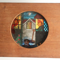 Lot 040 - Antique Hand Painted Animated Magic Lantern Motion Slide, Man With Broom Smacking Man In Water, Woman Off To Side, Broom Moves Up And Down