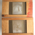 Lot 045 - Pair Of Antique Hand Painted Magic Lantern Slides, Man Knocked Over By Children On Sled, Artist Signed By Harry Platt