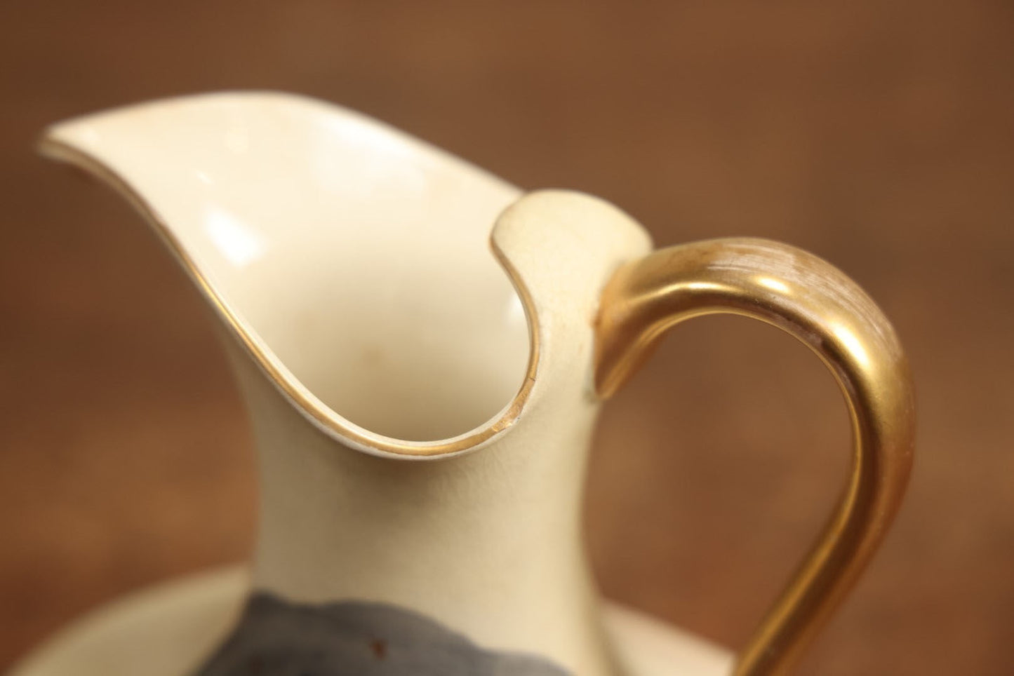 Lot 001 - Antique Salem 1692 Witch Painted Pottery Pitcher, Hampshire Pottery For Daniel Low & Co., Salem, Circa 1895