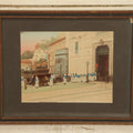 Lot 007 - Antique Hand Colored Boarded Photograph Of A Funeral In Naples, Italy, With Mysterious Hooded Figures, Large Sarcophagus, Titled "Naples, Un Enterrement," In Frame