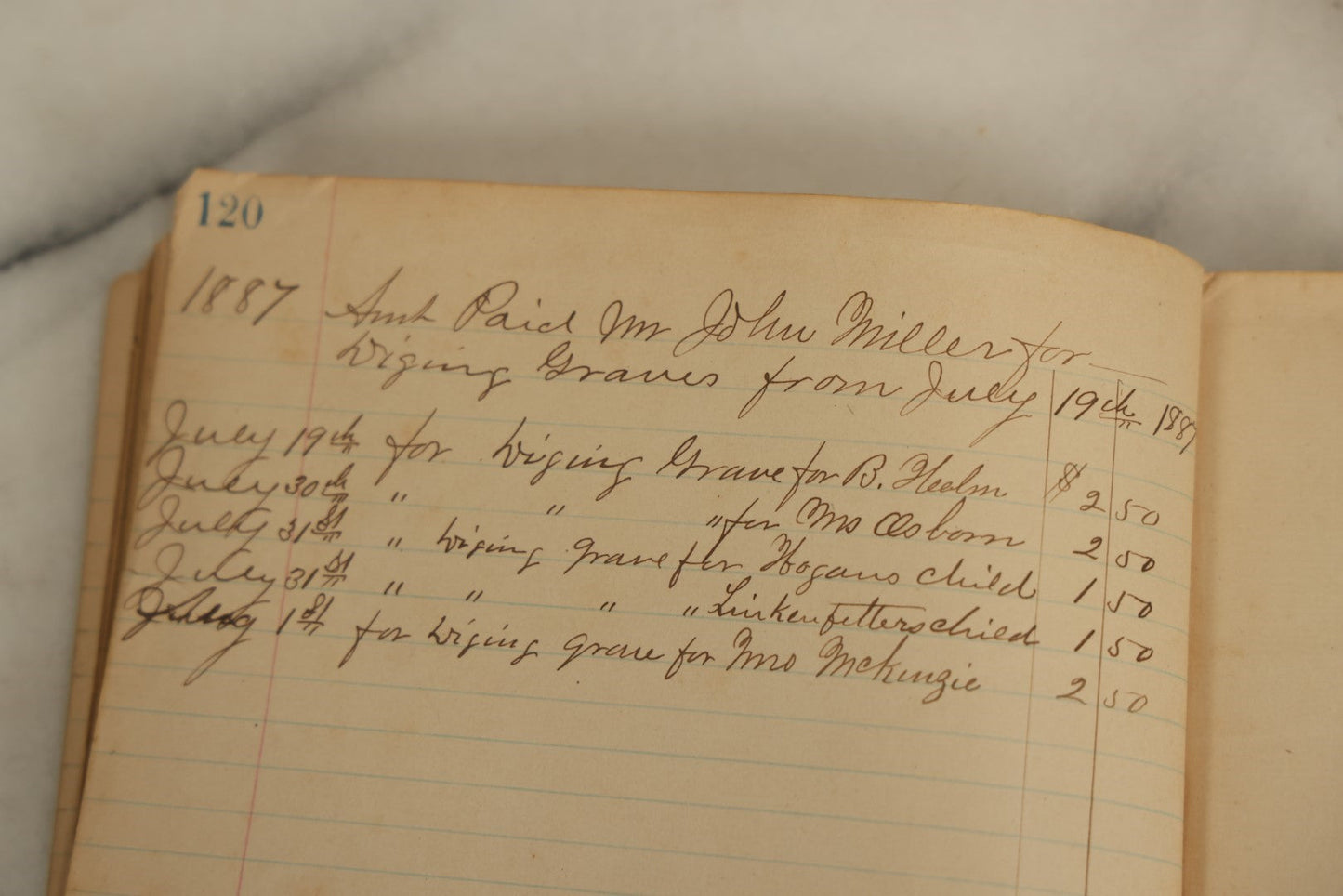 Lot 010 - Important 19th Century Ledger Cataloguing Interments In A Burial Ground For Union Veterans Of The Civil War, Circa 1880s