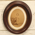 Lot 018 - Antique Photo Of A Little Girl And Her Doll In Deep Oval Frame