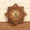 Lot 022 - Antique String Folk Art Frame With C.D.V. Photograph Of A Young Woman Seated In A Chair, Note Some String Unwound