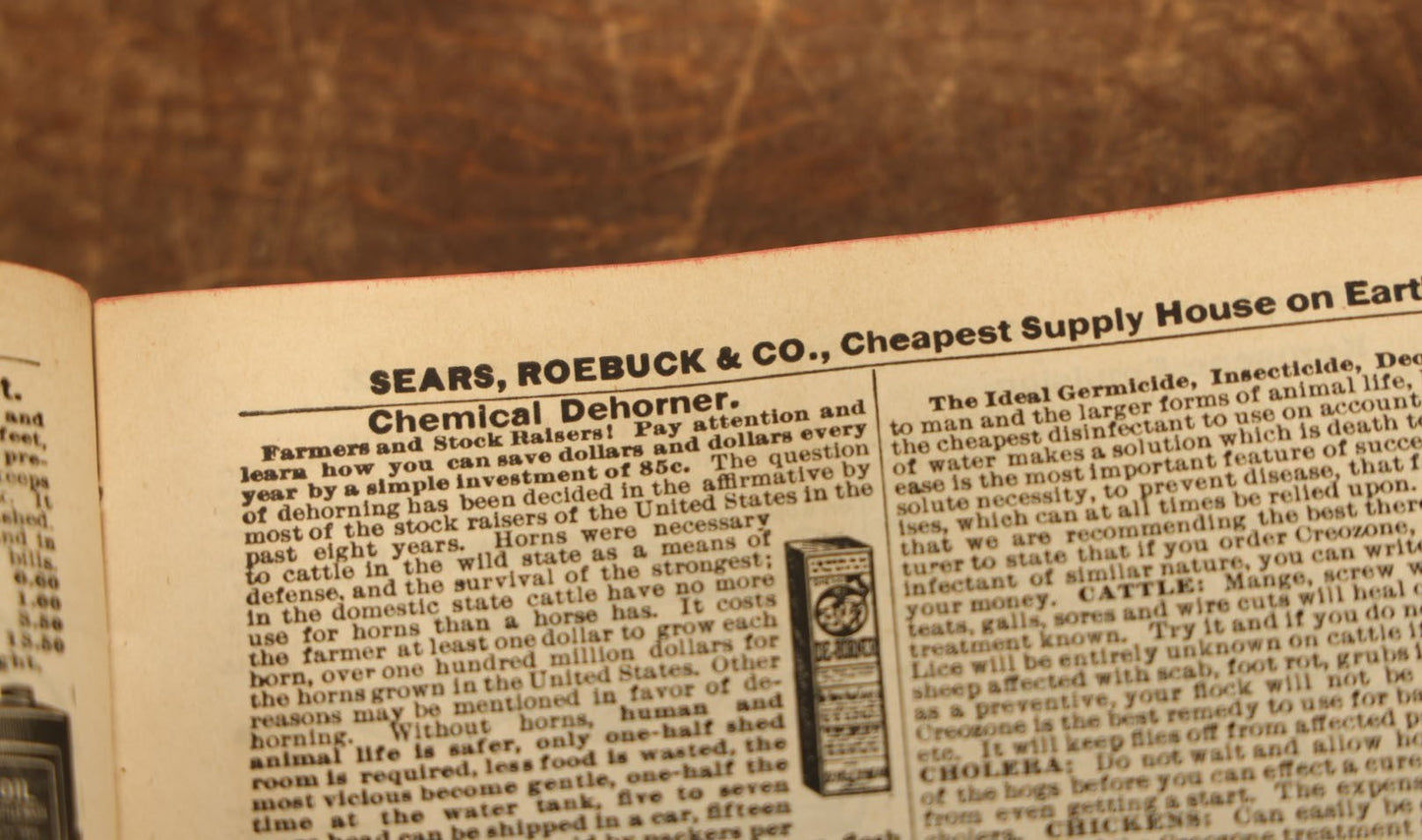 Lot 024 - Antique Scrapbook Made Out Of An Original Circa 1902 Sears Roebuck Catalogue No. 112, Featuring Many Scraps And Die Cuts, And Many Untouched Catalogue Pages