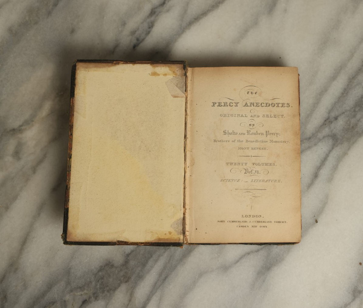 Lot 079 - "The Percy Anecdotes" Antique Book By Sholto And Renben Percy, Brothers Of The Benedictine Monastery, Volume VI, Science And Literature
