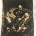Lot 102 - Single Antique Tintype Photograph, Three Tough Gangster Looking Men