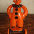 Lot 108 - Vintage Halloween Clown Candy Container Toy, By Rosbro Plastics, Providence, Rhode Island, Note Missing Wheels On Back, Hat