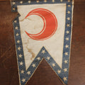 Lot 007 - Antique Circa 1876 U.S. Centennial Civil War Veteran Union Army, XI Corps, 1st Division Parade Flag On Pole, Half Moon Insignia, 32" Partial Pole