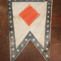 Lot 011 - Antique Circa 1876 U.S. Centennial Civil War Veteran Union Army, XXV Corps, 1st Division Parade Flag On Pole, Red Diamond Insignia, 40" Pole
