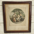 Lot 046 - Diana And Nymphs, Antique Colored Engraving By Robert Samuel Marcuard After Angelica Kauffmann, Roman Goddess Of The Hunt With Nude Nymphs, In Frame, 18-1/2" x 21-1/4"