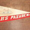 Lot 027 - Vintage 34" Pasadena High School P.H.S. Felt Pennant, Pasadena California, With Stitched Letters And Print Of High School Building