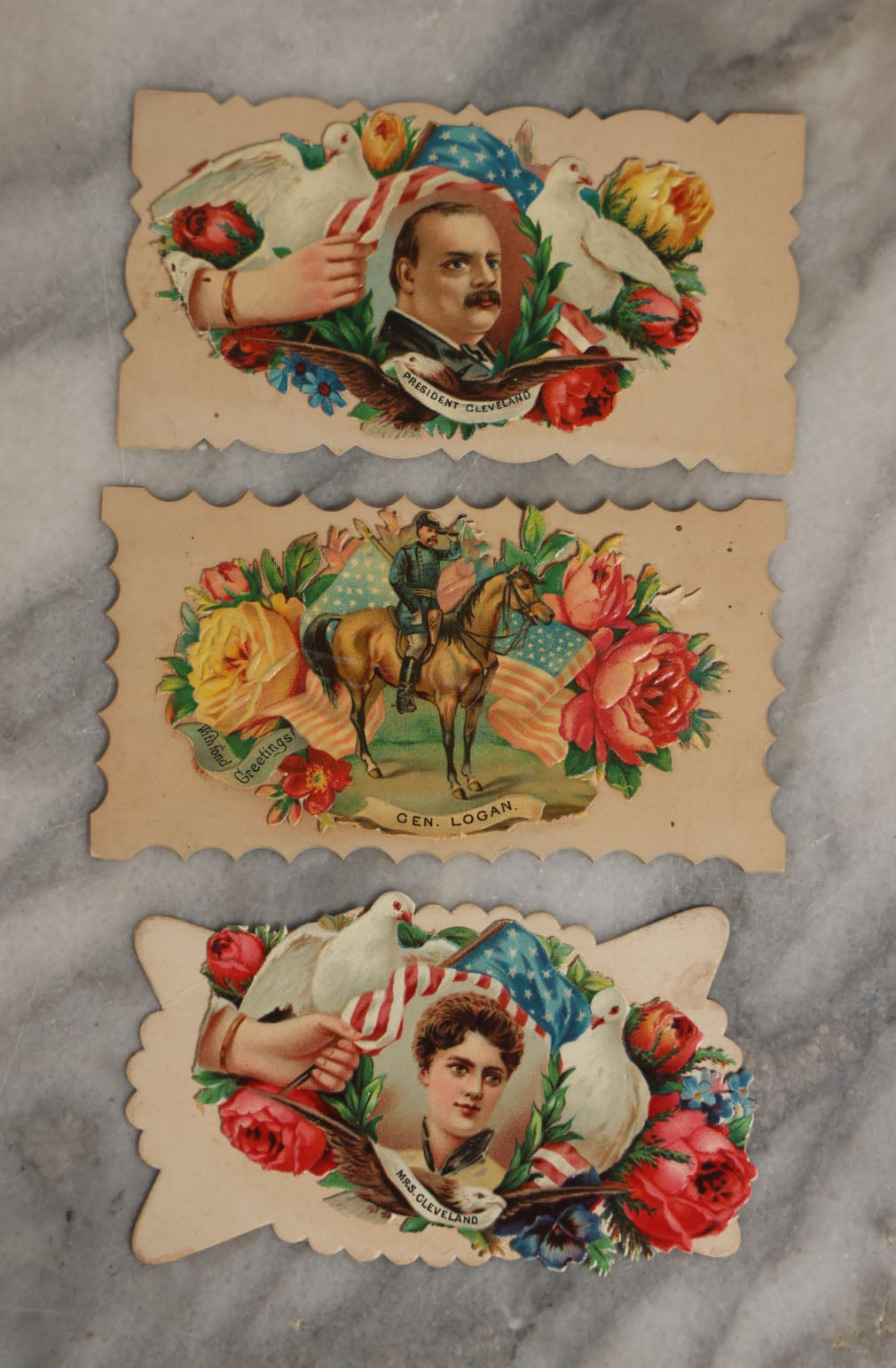 Lot 059 - Trio Of Antique Historical, Political Calling Cards, Featuri ...