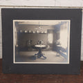 Lot 102 - Single Antique Boarded Photo, Dining Room Interior, With Early Electric Light Fixture