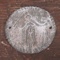 Lot 111 - Vintage Cast Metal Lead Wall Plaque Plate Depicting Cerne Abbas Giant, Hill Figure In Dorset, England, With Large Penis And Club