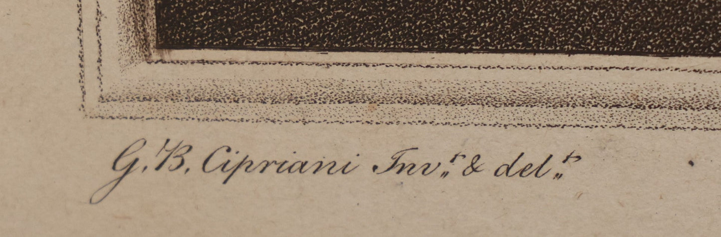 Lot 034 - Antique Nude Engraving Print, "A Nymph Asleep" After Giovanni Battista Cipriani (Italian, 1727-1785), Engraved By Pietro Bettelini, Dated 1756 By Torre & Co., No Glass In Frame, 17.5" X 16.5"