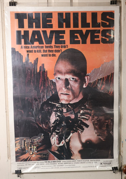 Lot 044 - Vintage "The Hills Have Eyes" Horror Movie Poster, Written And Directed By Wes Craven, Dated 1988, Lithographed, Portal Publications Ltd., 24" X 26"