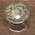 Lot 050 - Antique Art Nouveau Repousse Dresser Box With Sterling Silver Lid, Woman's Head In Profile, Hallmarked