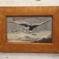 Lot 055 - Antique Fraternal Order Of Eagles Embroidered Textile In Frame, Liberty, Truth, Justice, Equality, 12-3/8" x 8-3/4"