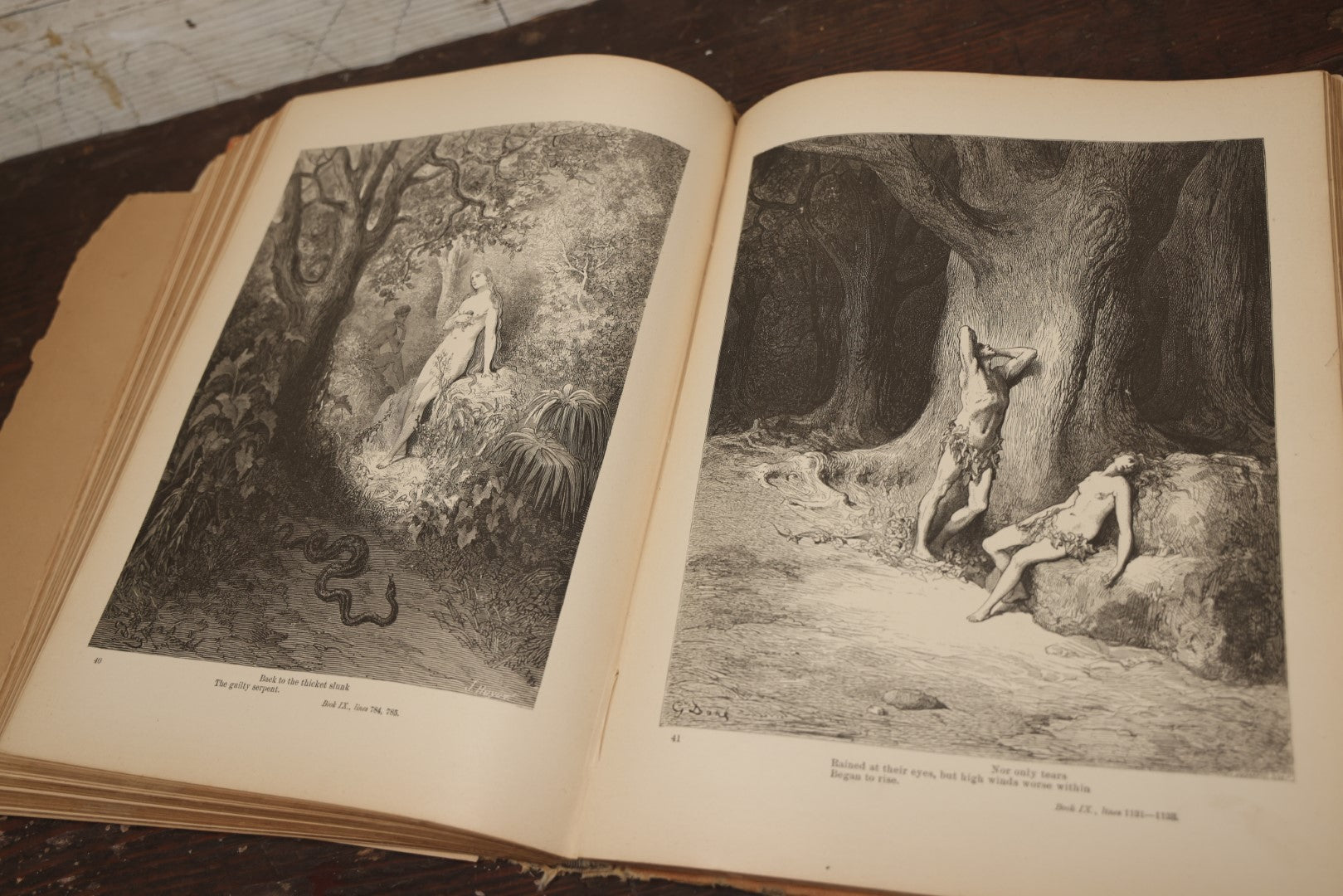 Lot 081 - John Milton'S "Paradise Lost" Antique Book Illustrated By Gustave Dore, Note Heavy Wear, Loose Pages