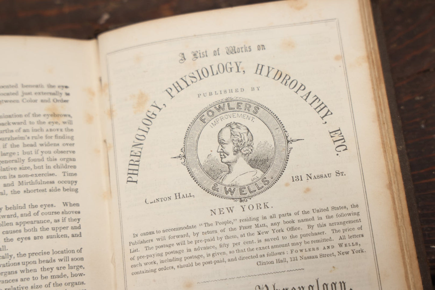 Lot 082 - "The Illustrated Self-Instructor In Phrenology And Physiology With 100 Engravings And A Chart Of The Character" Antique Book By O.S. And L.N. Fowler, 1854 Edition