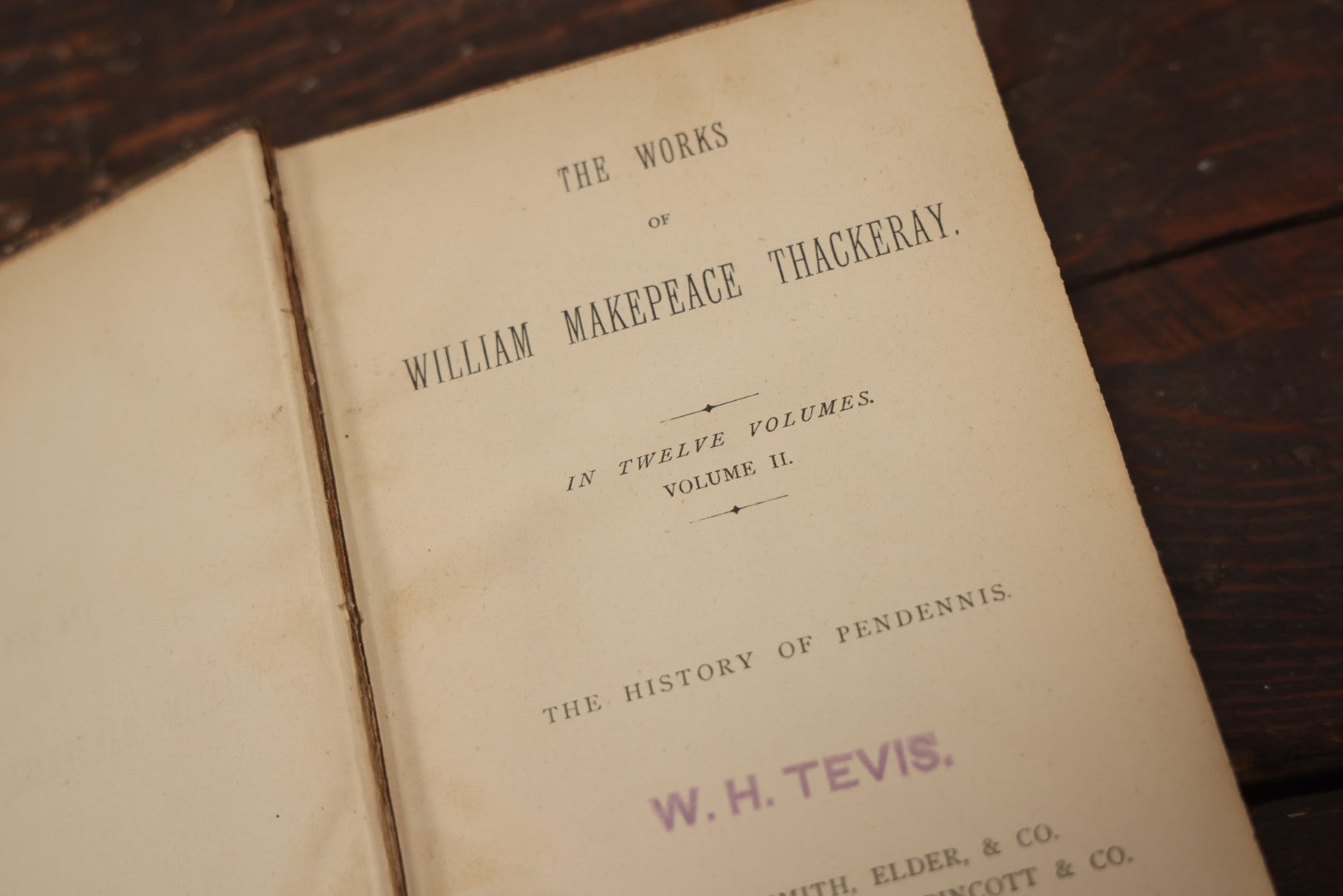 Lot 084 - "The Works Of William Makepeace Thackeray" Volume Ii, "The History Of Pendennis" And Volume  Xii, "The Christmas Books Of Mr. M.A. Titmarsh," Pair Of Antique Illustrated Books