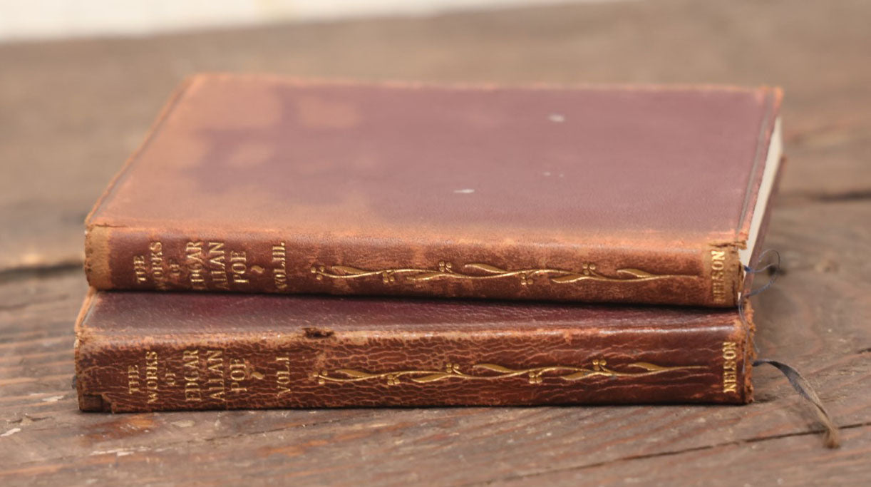 Lot 085 - "The Works Of Edgar Allan Poe" Pair Of Antique Books, A.S. Barnes & Company 1905 Editions, Volume I And Volume Iii