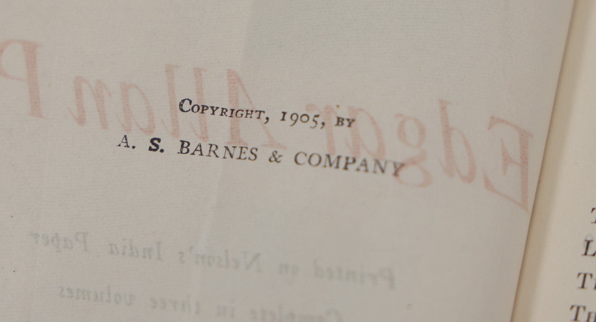 Lot 085 - "The Works Of Edgar Allan Poe" Pair Of Antique Books, A.S. Barnes & Company 1905 Editions, Volume I And Volume Iii