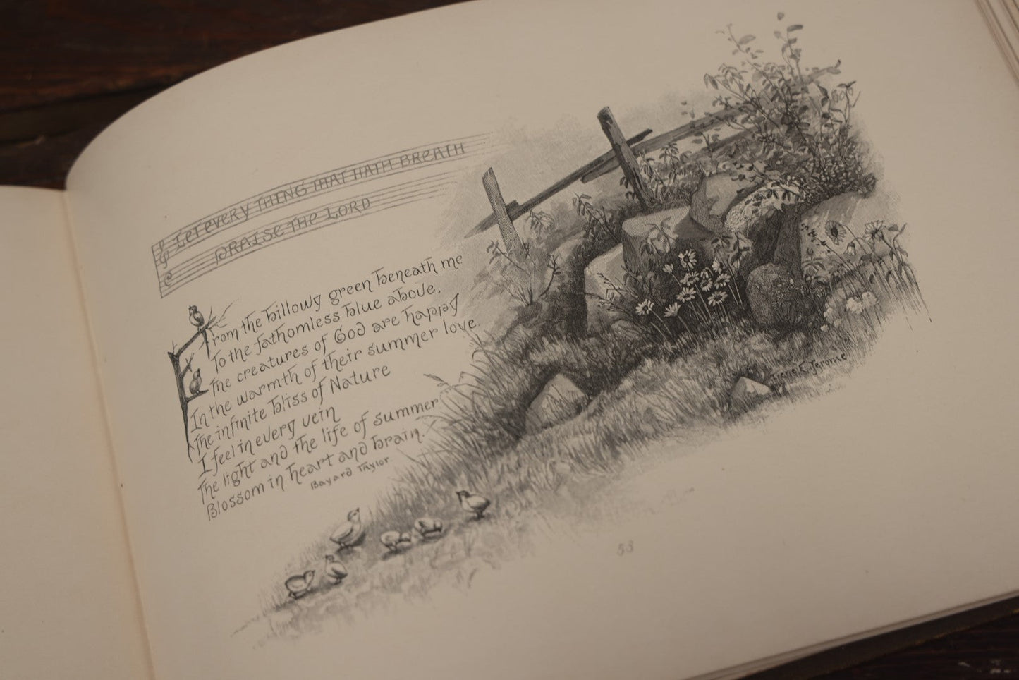 Lot 088 - "Nature'S Hallelujah" Antique Book Illustrated And Arranged By Irene E. Jerome, Profusely Illustrated With Engravings, Lee And Shepard Publishers, Boston, 1887