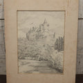 Lot 096 - Vintage Original Pencil Drawing Of Alcázar Of Segovia, Medieval Castle In Segovia Spain, After Henry Percy Huggill, Signed J.E.B. 1940, In Mat