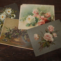 Lot 097 - Grouping Of Four Botanical And Floral Chromolithographs, Including One With Pinholes For Light Effect, Roses, Forget-Me-Nots, Violets, And More