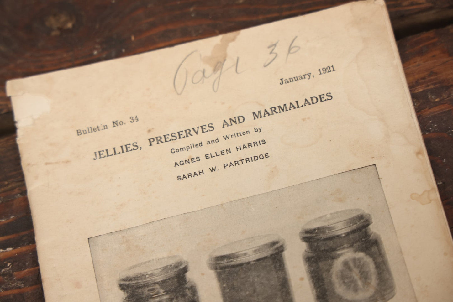 Lot 099 - "Jellies, Preserves, And Marmalades" Antique Booklet Compiled And Written By Agnes Ellen Harris And Sarah W. Partridge, January 1921, Florida State College For Women