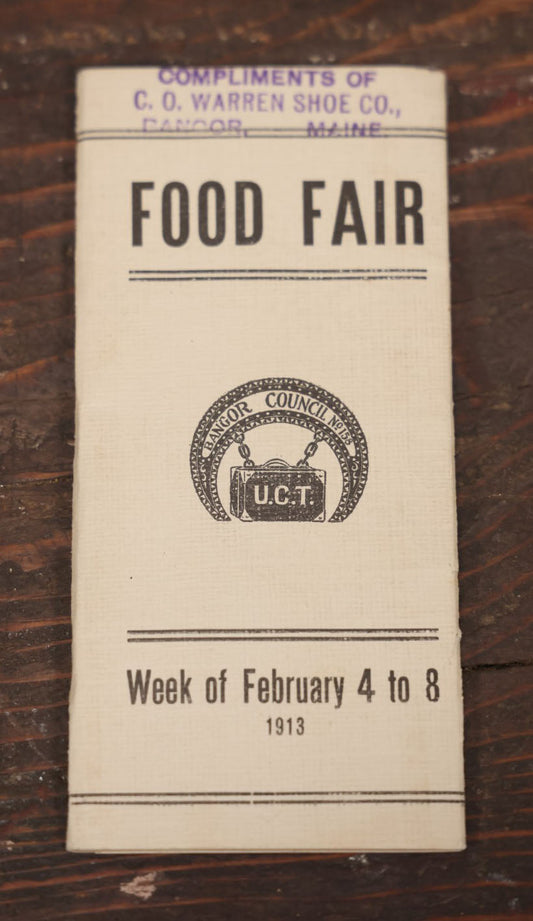 Lot 104 - Antique Program For The Bangor, Maine Food Fair, February 4 To 8, 1913, With Many Advertisements